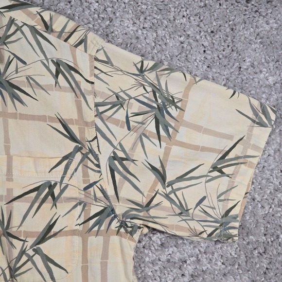AFTCO Bluewater Mens Shirt Size Large Tan Hawaiian‎ Short Sleeve Beach Fishing - Picture 3 of 11